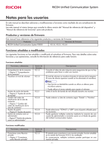 Notas para los usuarios