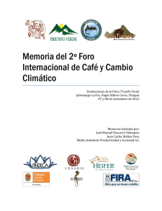 Memoria del 2º Foro Internacional de Café y Cambio Climático