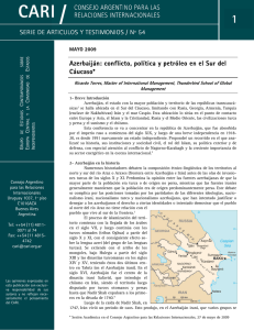 Nº 54. Azerbaiján: conflicto, política y petróleo en el sur del Cáucaso