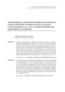 subsidiaridad, contradicciones nacionalistas y relaciones