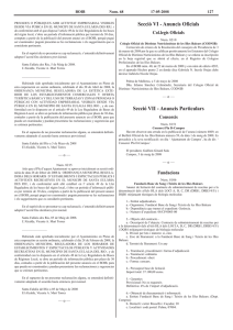 Secció VI - Anuncis Oficials Secció VII - Anuncis Particulars