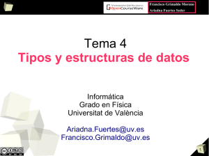 Tipos y estructuras de datos - OCW de la Universitat de Valencia
