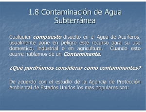 1.8 Contaminacion del Agua Subterrànea