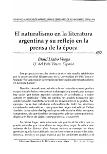 El naturalismo en la literatura argentina y su reflejo