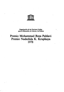 Premio Mohammad Reza Pahlavi, Premio - unesdoc