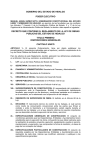 Reglamento de Obras P&uacute;blicas de Hidalgo