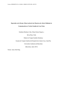 Depresi&oacute;n en la Pareja: Observaci&oacute;n de las Muestras de Afecto