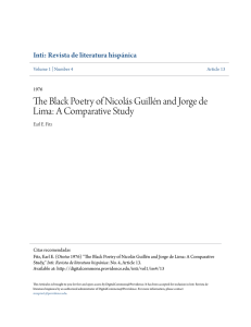 The Black Poetry of NicolÃ¡s GuillÃ©n and Jorge de Lima: A