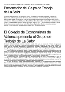 El Colegio de Economistas de Valencia presenta el Grupo de