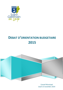 Débat d`orientation budgétaire 2015 - Saint Germain-en-Laye