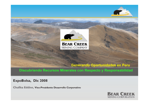 ExpoBolsa, Dic 2008 Discubriendo Recursos Minerales con