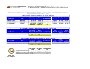 OPERACIONES MERCADO SECUNDARIO DE DEUDA PÚBLICA