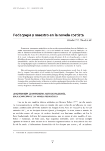 Pedagogía y maestro en la novela costista