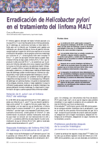 Erradicación de Helicobacter pylori en el tratamiento del linfoma MALT