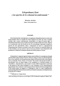 Schopenhauei Kant y las aporías de la voluntad incondicionada *