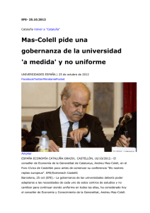 Mas-Colell pide una gobernanza de la universidad