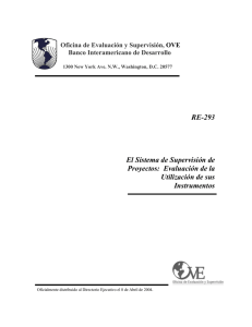 RE-293 El Sistema de Supervisión de Proyectos: Evaluación de la