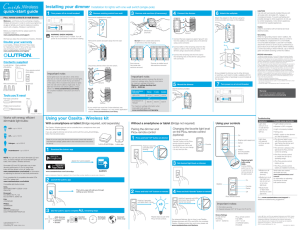 Caséta Wireless In-wall Dimmer Quick Start Guide (0301716)