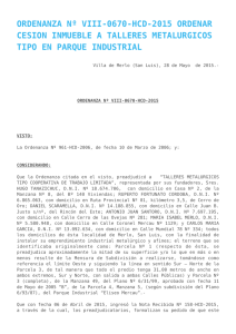 ordenanza nº viii-0670-hcd-2015 ordenar cesion inmueble a talleres