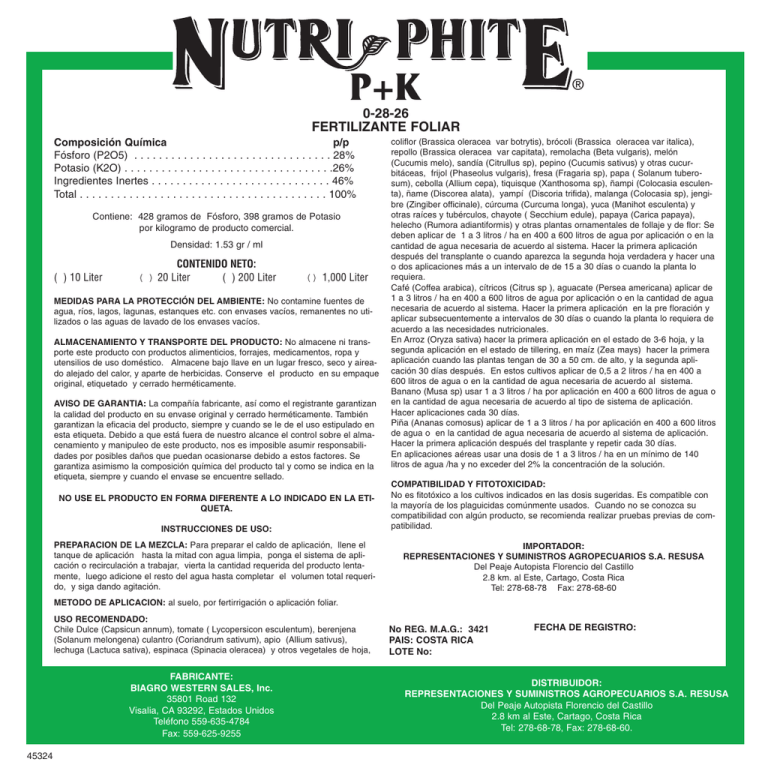 Nutri Phite 0-28-26