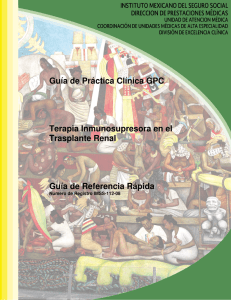 Guía de Práctica Clínica GPC Terapia Inmunosupresora en