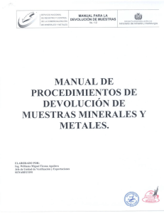 Manual de procedimiento de devolución de muestras de minerales