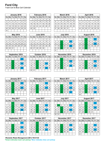 Ford City Calendar 2016/2017