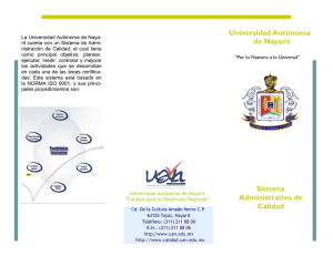 Universidad Autónoma de Nayarit Sistema Administrativo de Calidad