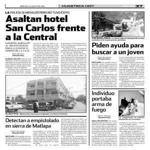 asaltan hotel San Carlos frente a la Central