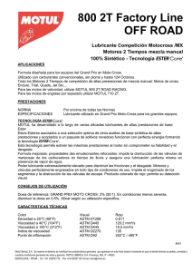 800 2T Factory Line OFF ROAD Lubricante Competición Motocross
