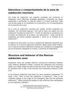 Estructura y comportamiento de la zona de subducción mexicana