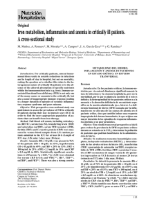 Iron metabolism, inflammation and anemia in critically ill patients. A