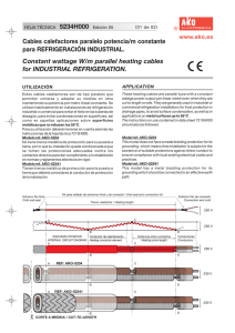 Cables calefactores paralelo potencia/m constante