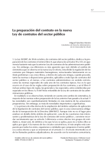 La preparación del contrato en la nueva Ley de contratos del sector