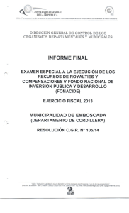 Informe Final Res CGR Nº105/2014, Munic. Emboscada