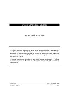 Criterios Generales de Solvencia Inspecciones en Terreno