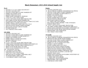Black Elementary 2015-2016 School Supply List