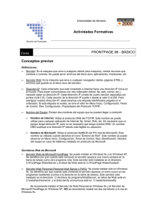 Actividades Formativas FRONTPAGE 98 - BÁSICO
