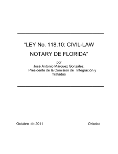 LEY No. 118.10: CIVIL-LAW NOTARY DE FLORIDA