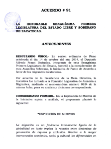 Se exhorta a que se precisen las Políticas y Acciones del Gob. del