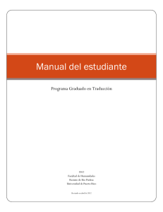 Manual del estudiante - Programa Graduado de Traducción