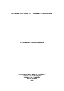 el concepto de cuerpo en la fenomenología de husserl sergio