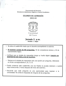 Page 1 Vicerrectoría de Docencia División de Admisiones, Registro