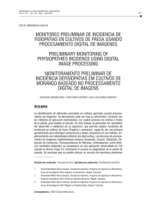 MONITOREO PRElIMINAR DE INCIDENCIA DE FISIOPATíAS EN