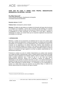 VIVIR AÚN EN CASA O TENER CASA PROPIA: EMANCIPACIÓN