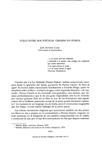 Vuelo entre dos poéticas: Gerardo en Pureza