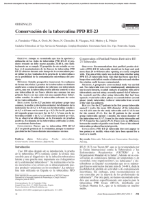 Conservación de la tuberculina PPD RT-23