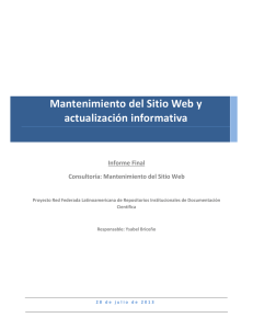 Mantenimiento del Sitio Web y actualización