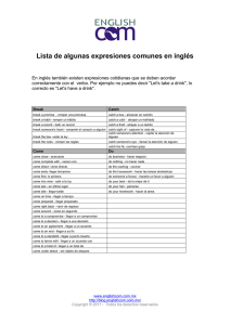 Lista de algunas expresiones comunes en inglés