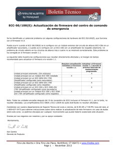 ECC-50/100(E): Actualización de firmware del centro de